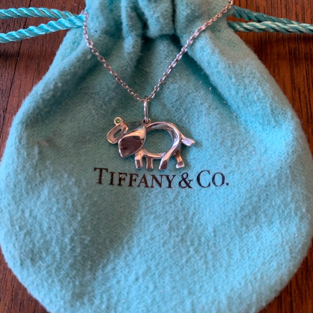 Tiffany & Co. Vintage Tsavorite Elephant Necklace